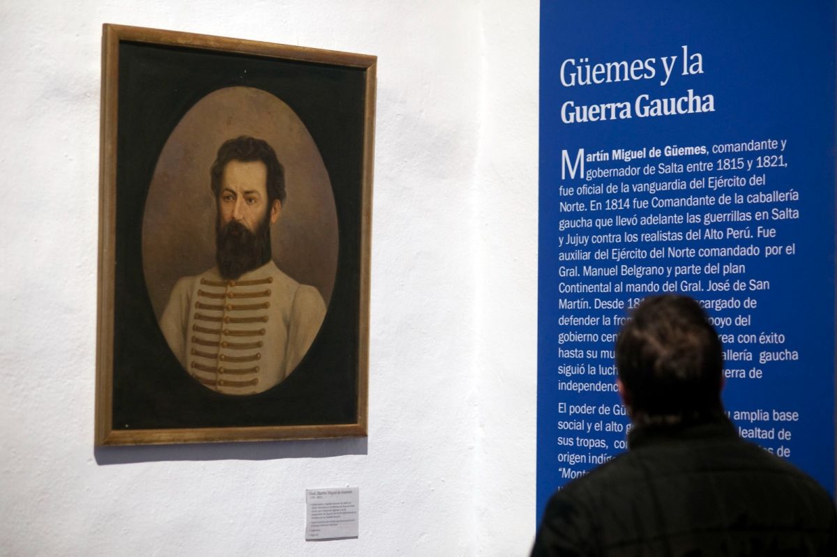 MARTÍN MIGUEL DE GÜEMES. Imagen del prócer, en un museo.