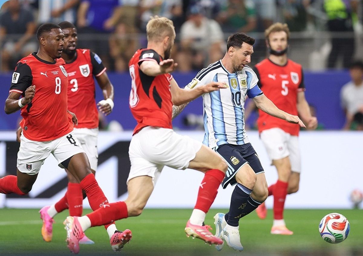 Messi fue el refugio de Argentina, marcó un doblete frente a Austria y se convirtió en el mayor goleador de los Mundiales