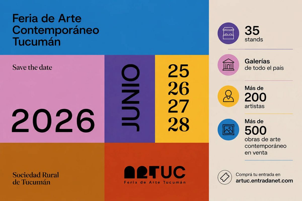 ARTUC. La primera feria de arte contemporáneo de Tucumán reunirá galerías de todo el país, más de 200 artistas y más de 500 obras en la Sociedad Rural.