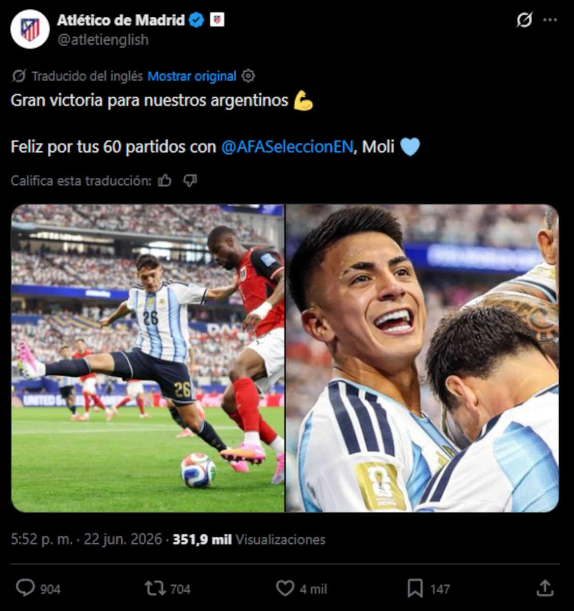 El gesto de Atlético de Madrid que generó polémica tras las declaraciones de Julián Álvarez