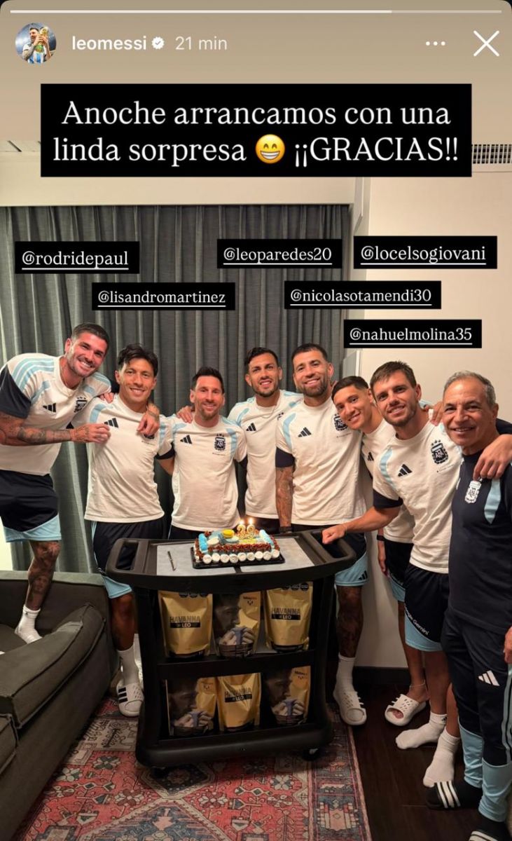 La primera imagen de Lionel Messi con 39 años: así fue la sorpresa de sus compañeros de la Selección