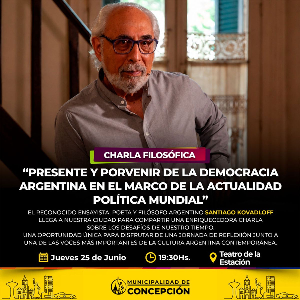 Santiago Kovadloff dará en Concepción una charla sobre los dilemas de la cultura argentina