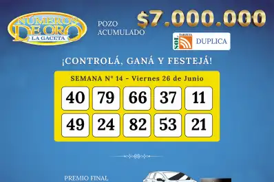 Los Números de Oro de LA GACETA del 26 de junio de 2026