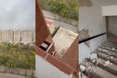 Bajó desde un 10° piso filmando cómo se derrumbaba su edificio durante el terremoto en Venezuela