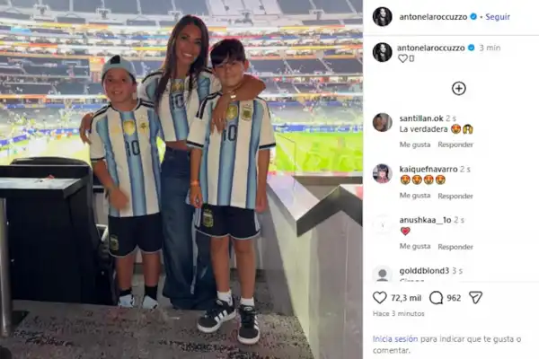 Momento viral y emotivo: el posteo de Antonela Roccuzzo con sus hijos después del triunfo de Messi