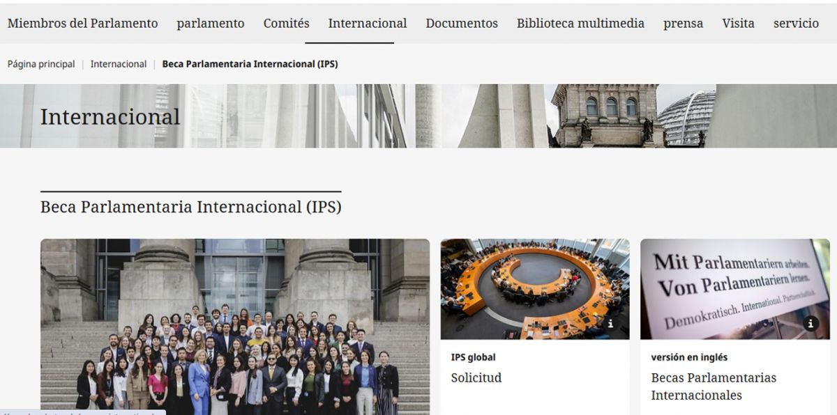 BECA IPS. El programa permite realizar una pasantía de tres meses en la oficina de un diputado del Bundestag alemán.