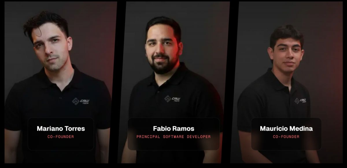 ESTUDIANTES. Fabio Ramos, Mariano Torres y Mauricio Medina desarrollan CAW ExpoLogic, una plataforma para gestionar stands en ferias y eventos.