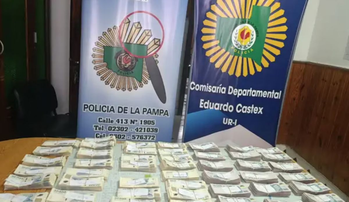Detuvieron a un comerciante que se llevó un bolso con casi 90 millones de pesos que estaba a la vera de la ruta. Imagen: Policía de La Pampa/Infobae
