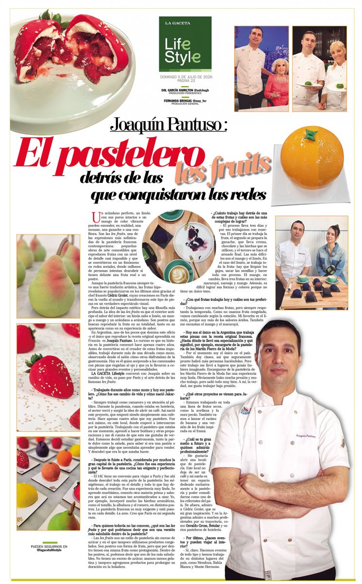 Joaquín Pantuso: el pastelero detrás de las les fruits que conquistaron las redes