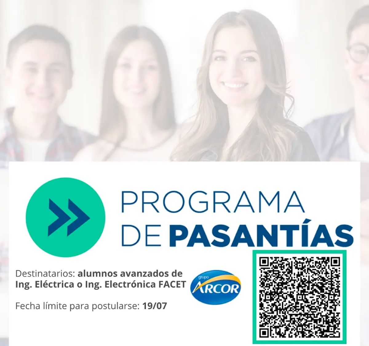 CONVOCATORIA. Grupo ARCOR busca pasantes universitarios para incorporar al equipo de Mantenimiento Eléctrico/Electrónico.