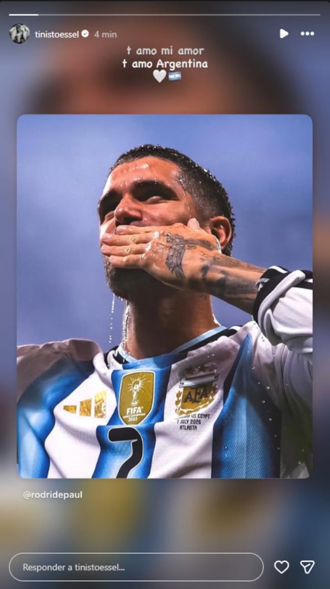 El tierno mensaje de Tini Stoessel para Rodrigo De Paul tras el triunfo de la Selección