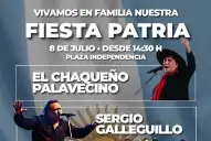 Desde las 14.30, Tucumán celebra la Fiesta Patria con El Chaqueño, Galleguillo y La Beriso
