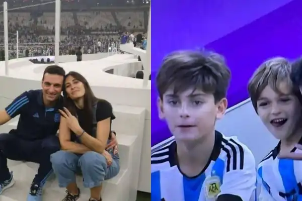 El tierno abrazo de Scaloni con su familia tras el triunfo de Argentino: así están sus hijos hoy
