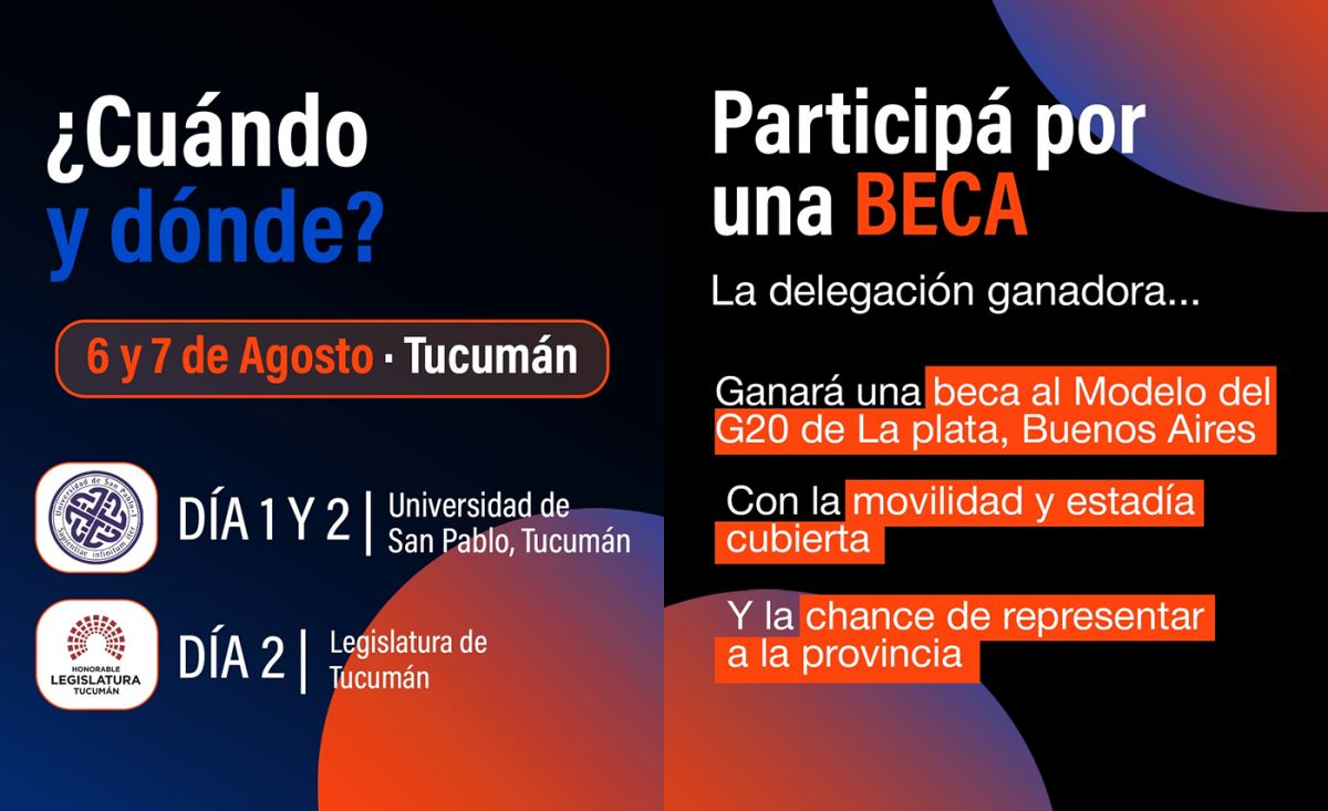 MODELO G20. Se realizará por primera vez en Tucumán y reunirá a estudiantes de distintas carreras para debatir y representar países.
