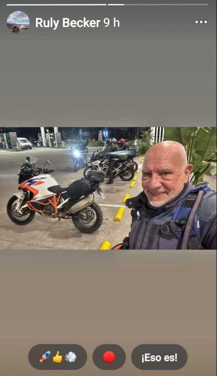 LA ÚLTIMA PUBLICACIÓN DE BECKER. El motoquero tucumano había subido esta fotografía a Facebook.