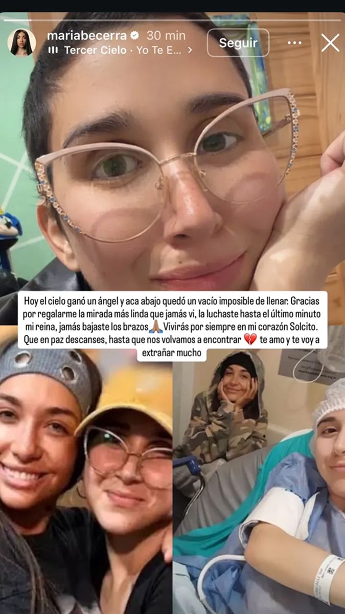 Las palabras de María Becerra para despedir a Sol Varacalli conmovieron a miles