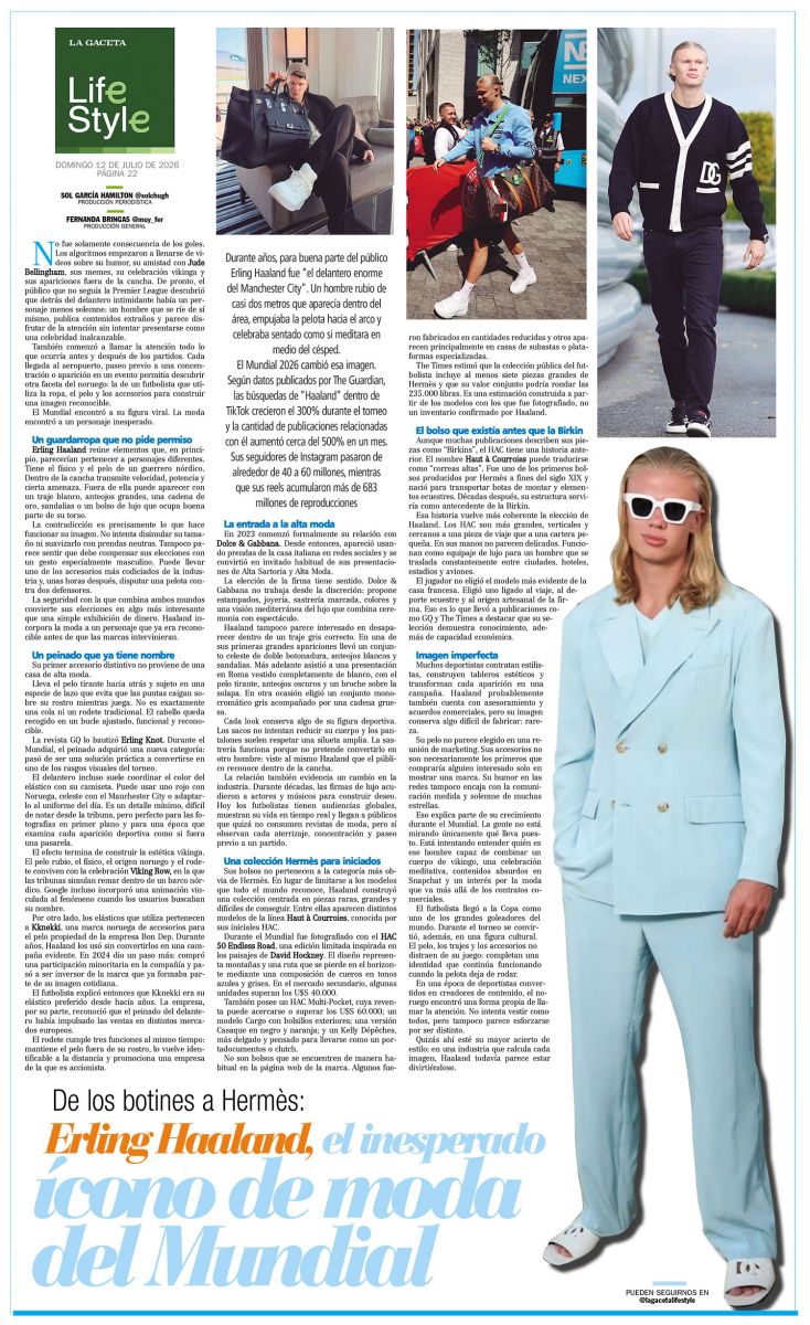 De los botines a Hermès: Erling Haaland, el inesperado ícono de moda del Mundial