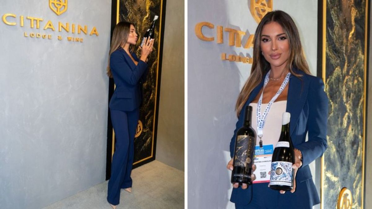 Agustina Gandolfo con sus vinos, Cittanina