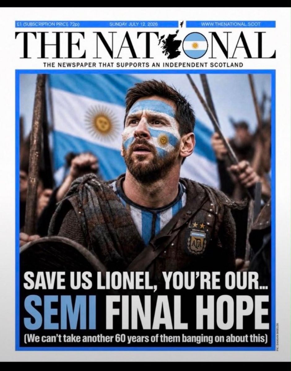 “Sálvanos, Lionel”: la imagen viral de Messi como un héroe escocés antes de enfrentar a Inglaterra