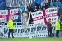 La hinchada de Godoy Cruz exhibió dos banderas inglesas y calentó la previa de Argentina-Inglaterra
