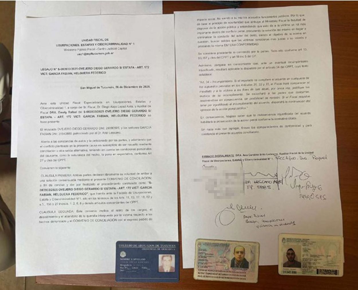 UNA PRUEBA. El documento de uno de los acuerdos que firmó el denunciado para devolver el dinero y que no cumplió.