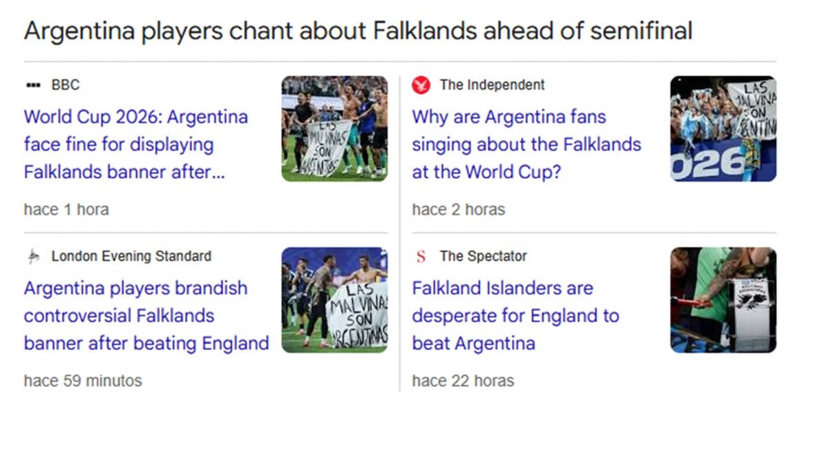 Los medios ingleses estallaron tras la bandera de Las Malvinas son Argentinas en los festejos de la Selección