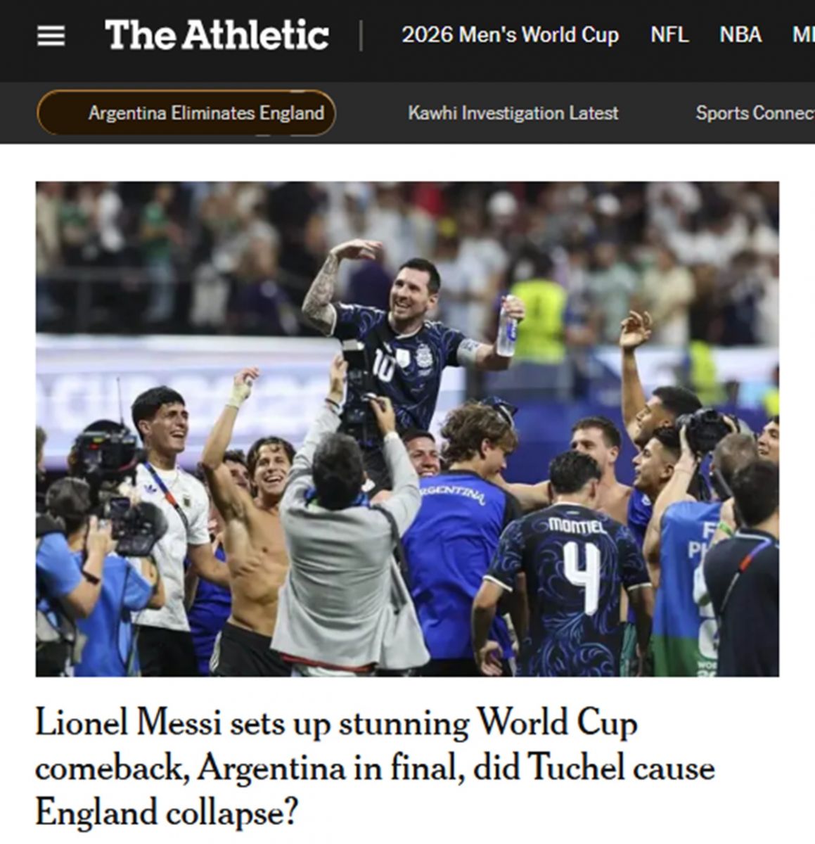 “¡Épico!” e “¡Inmortal!”: los diarios de todo el planeta se rindieron a los pies de Messi y la Selección