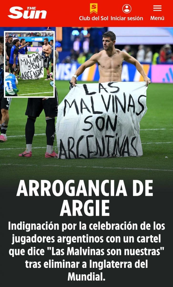 TAPA DEL diario británico The  Sun