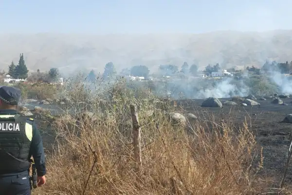 Susto en Tafí del Valle: un incendio de pastizales movilizó a policías y bomberos