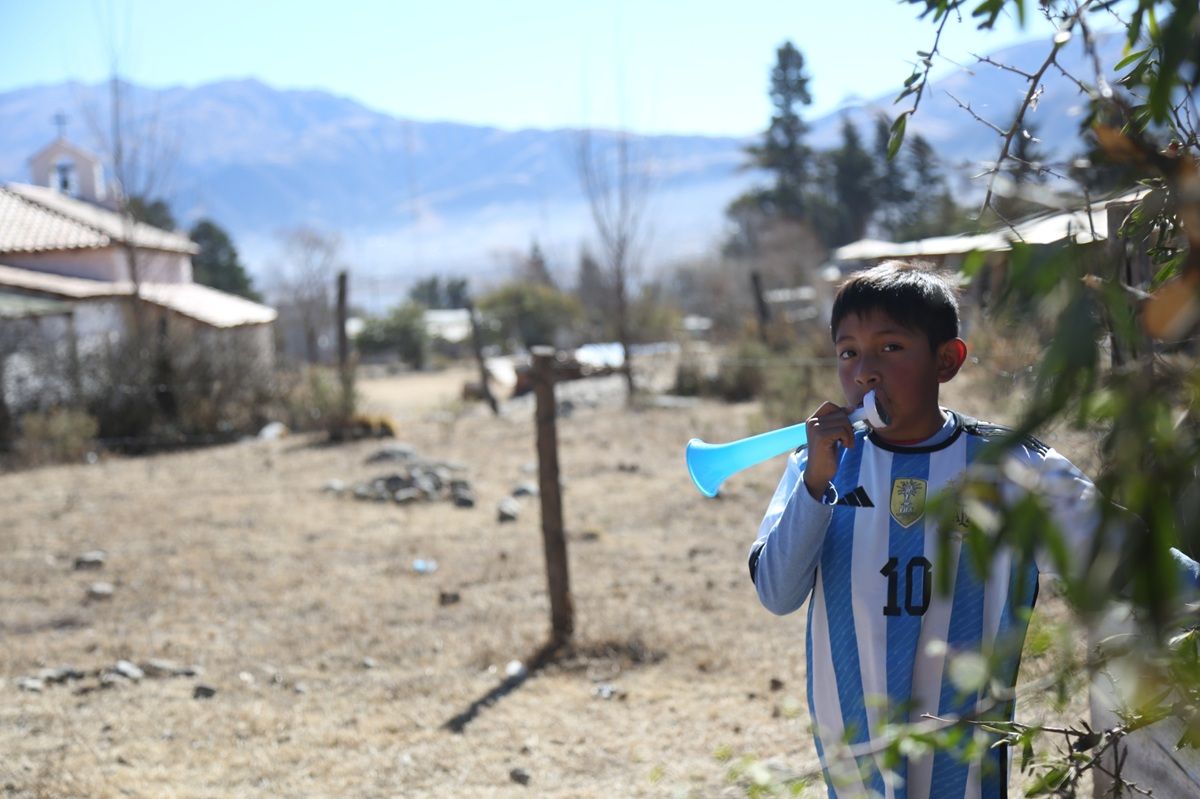 ILUSIÓN. Tadeo Chenaut, de ocho años, posa con su camiseta de la Selección, obsequiada por su hermana July.
