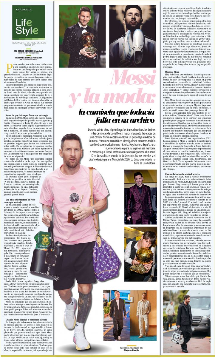 Messi y la moda: la camiseta que todavía falta en su archivo