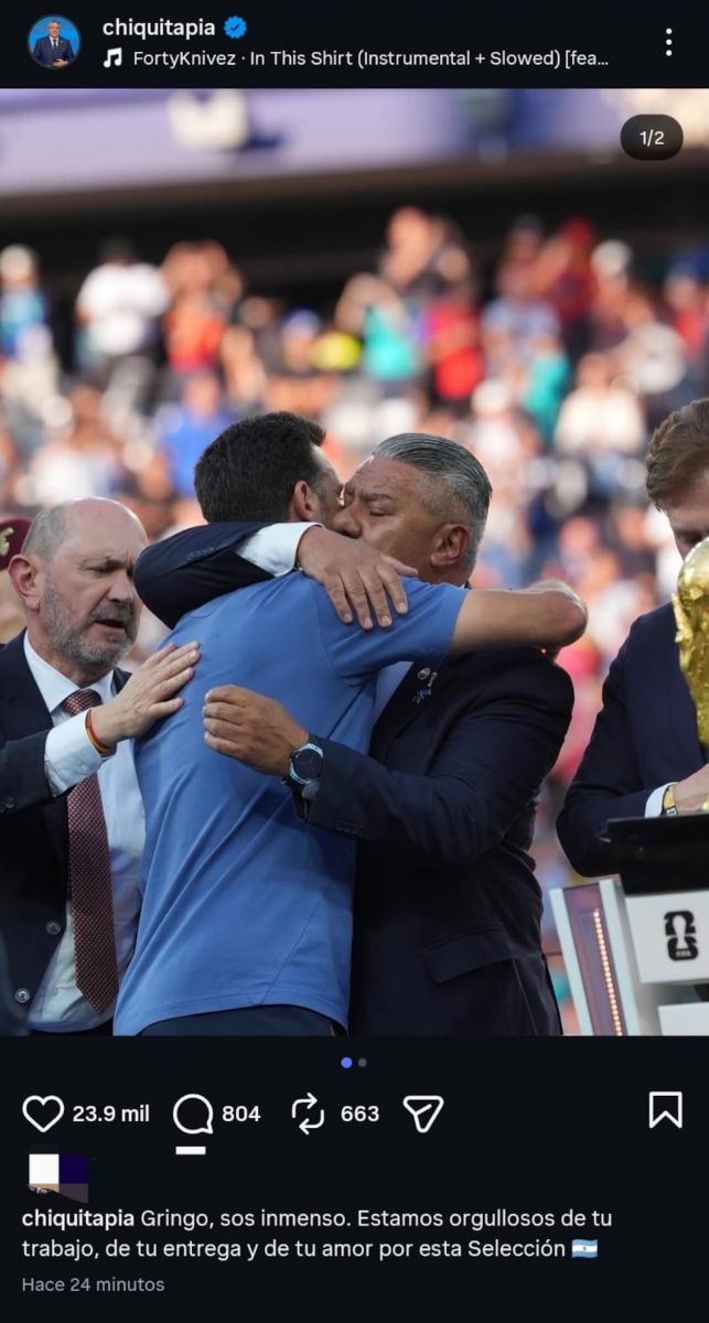 El posteo de Chiqui Tapia después de que Scaloni sembrara dudas sobre su futuro en la Selección