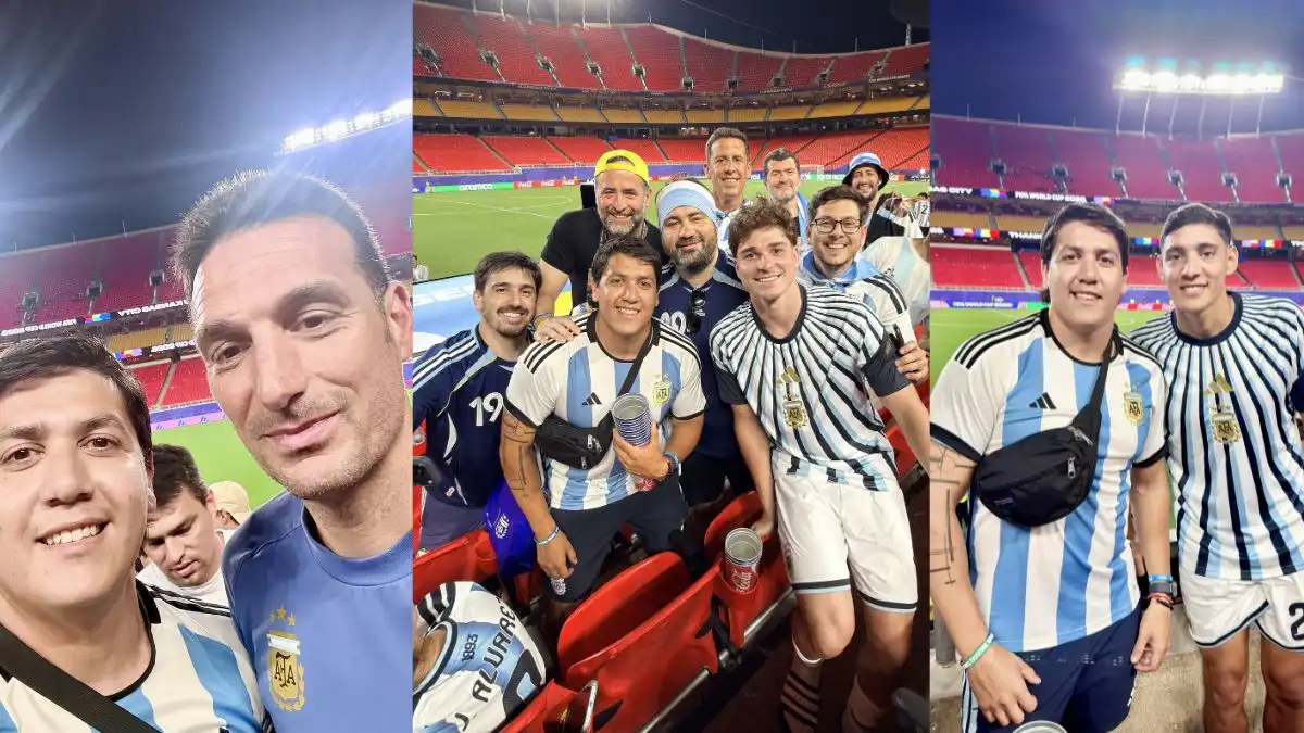 Un hincha tucumano sorteó los controles de seguridad del estadio de Kansas y conoció a los jugadores de la Selección