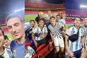 Un hincha tucumano sorteó los controles de seguridad del estadio de Kansas y conoció a los jugadores de la Selección