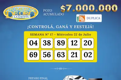 Los Números de Oro de LA GACETA del 22 de julio de 2026