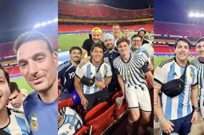 Un hincha tucumano sorteó los controles de seguridad del estadio de Kansas y conoció a los jugadores de la Selección
