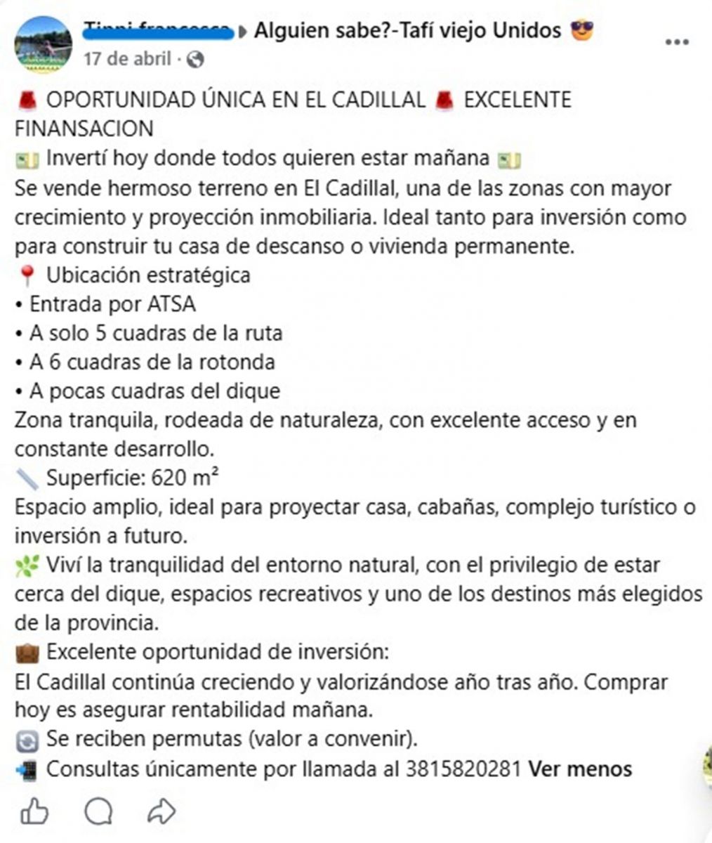 PRUEBA UNO. El ofrecimiento que hacía en las redes sociales uno de los vendedores.