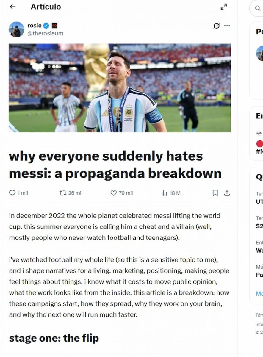 La publicación de @therosieum
