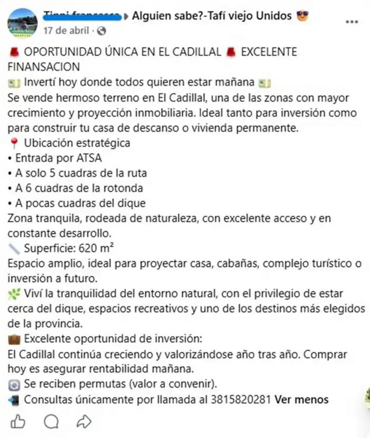 EVIDENCIA. Los lotes eran ofrecidos en grupos de Facebook.