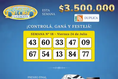 Los Números de Oro de LA GACETA del 24 de julio de 2026