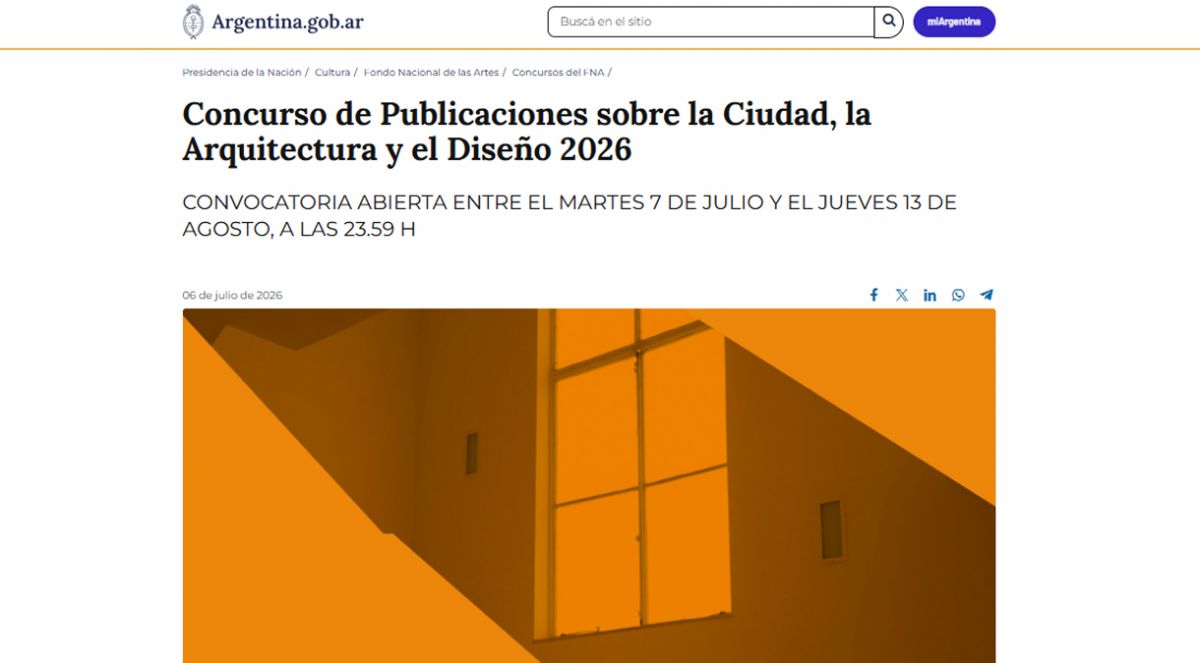 CONVOCATORIA. El certamen recibirá artículos, críticas e investigaciones sobre ciudades, arquitectura y diseño.