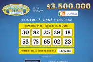 Los Números de Oro de LA GACETA del 25 de julio de 2026