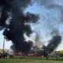 Se desató un incendio en un depósito de materiales en una zona de countries de Yerba Buena