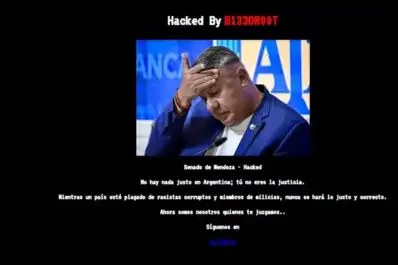 Hackearon la web del Senado de Mendoza y pusieron una imagen del Chiqui Tapia