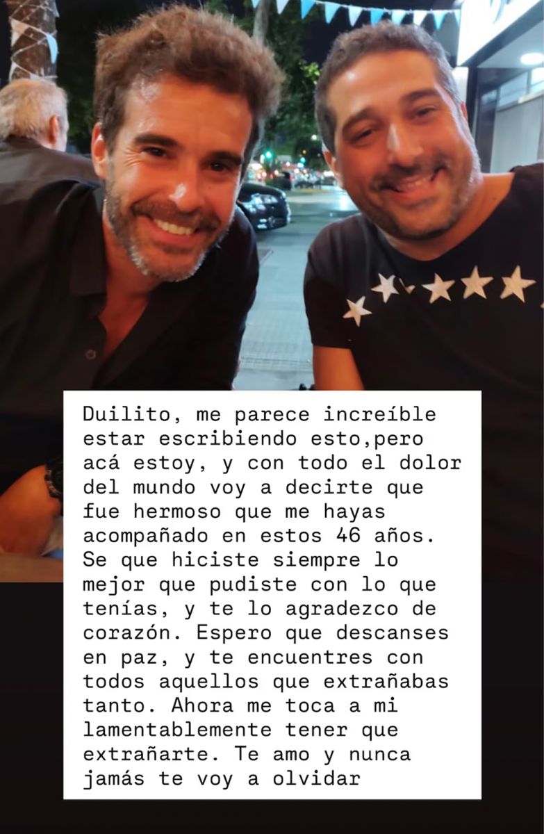 Nicolás Cabré y el anuncio de la muerte de su hermano. 