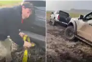 Video: así fue el rescate al Dibu Martínez tras quedar atrapado en el barro en Mar del Plata