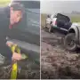 Video: así fue el rescate al Dibu Martínez tras quedar atrapado en el barro en Mar del Plata