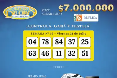 Los Números de Oro de LA GACETA del 31 de julio de 2026