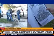 El niño de tres años que cayó en una boca de tormenta sigue internado con riesgo de neumonía