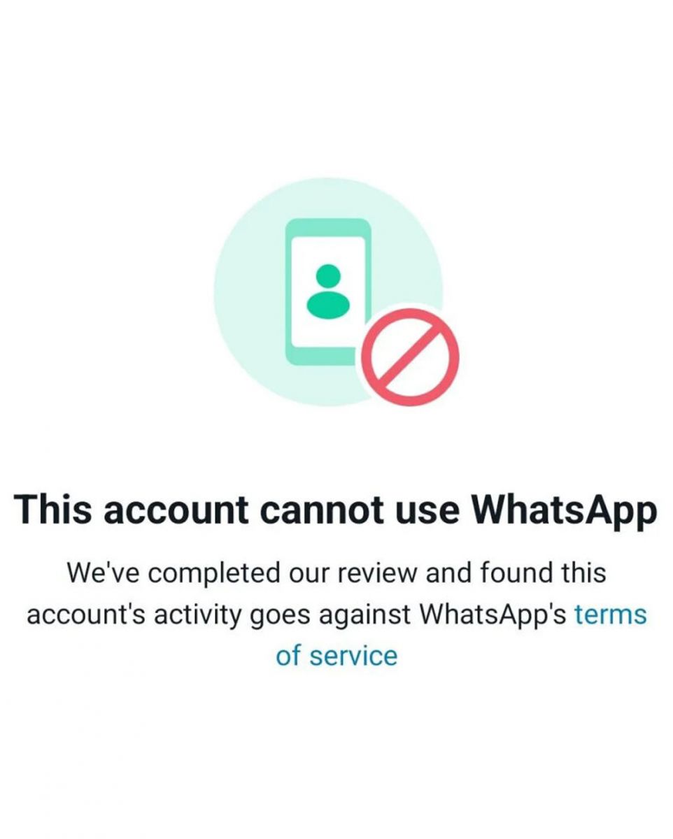 El aviso de WhatsApp para los usuarios bloqueados de forma errónea.